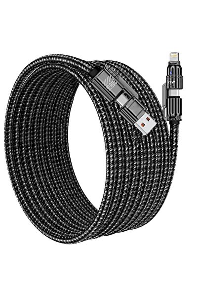 Choice Black 4 in 1 USB C Cable Fast Charging Data Cable 240W PD 27W QC3.0 Mu...