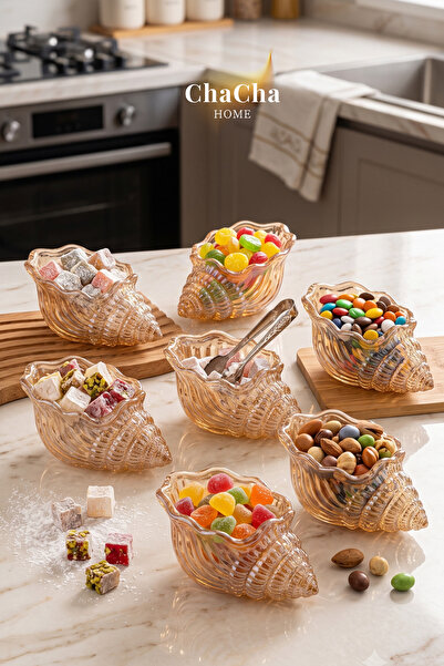 ChaCha Home Maris |   Decorative Glass Sea Shell Turkish Delight Bowl & Prese...