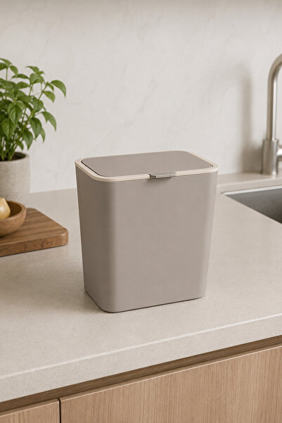 Nandy Home Flip - 6 Litre Kapaklı Mini Çöp Kovası Mutfak Banyo Tezgah Üstü