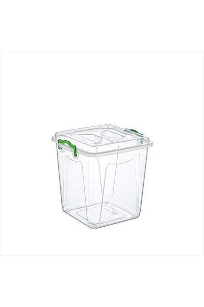 M3DECORİUM Deep Large Transparent 10 Lt Lockable Lid Box for Lentils, Rice, S...