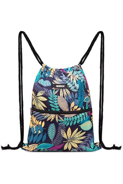 WANDF Drawstring Backpack String Bag Sackpack Cinch Water Resistant Nylon for...