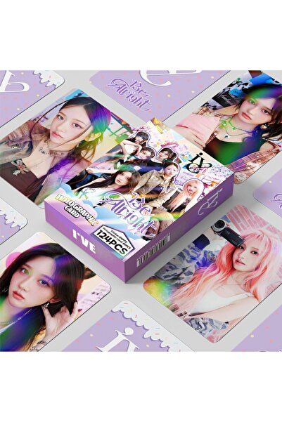 Kpop Dünyasi IVE '' Be Allright '' Çift Yön Baskılı Hologramlı / Lomo Card Se...