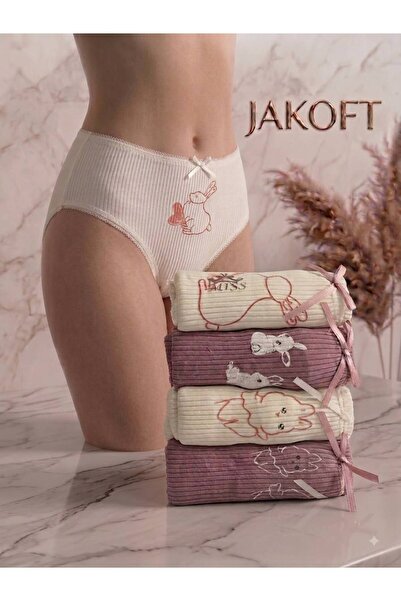 Jakoft 5'li tavşan figür baskılı kadın külot