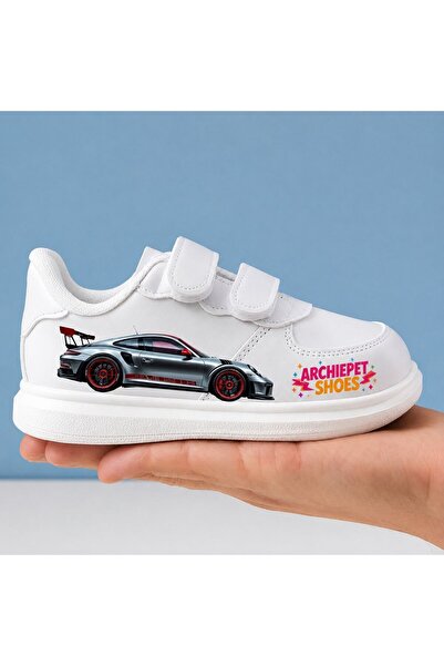 archiepet Grey Car Animation Character Printed Logo White Tape Children's Spo...