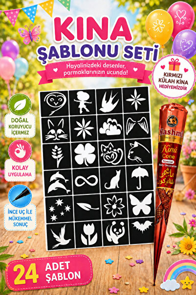 hennadibace Kına Kalıbı (GEÇİCİ DÖVME ŞABLONU) Hint Kınası Henna Tattoo Stenc...