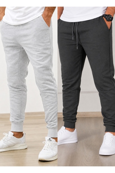 TORUK MAKTO Set de 2 pantaloni de trening unisex cu tiv cu nervuri Jogger, cu...
