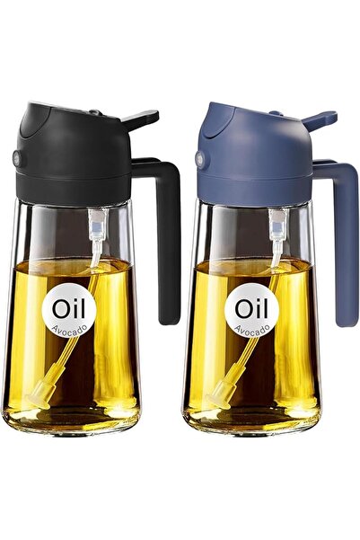 GENERAL YARRAMATE Olive Oil Dispenser, 2 in 1 Oil Sprayer for Cooking, 470ml ...