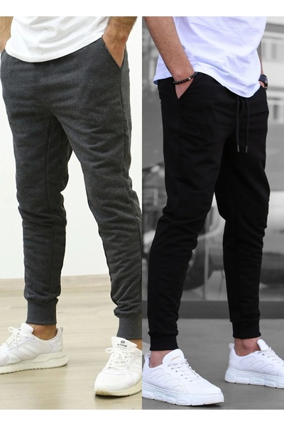 TORUK MAKTO Set de 2 pantaloni de trening unisex cu tiv cu nervuri Jogger, cu...
