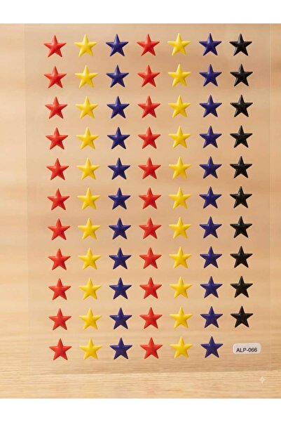 Genel Markalar 76 Adet Kabartmalı Yıldız Figürlü Sticker 1 Sayfa