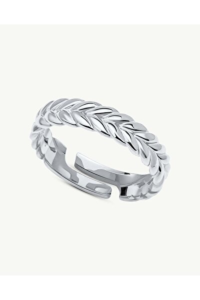 Stemma Jewelry Inel Ajustabil Braided din Argint 925, Placat cu Rodiu