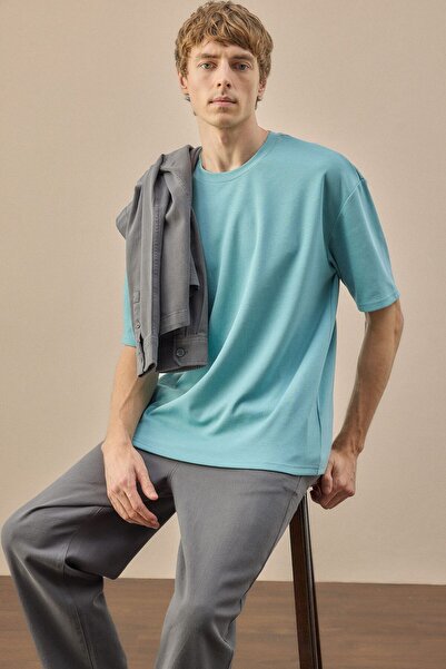 DeFacto Anti-Wrinkle Crew Neck Cotton Breathable Oversize T-Shirt X3926Az26Au