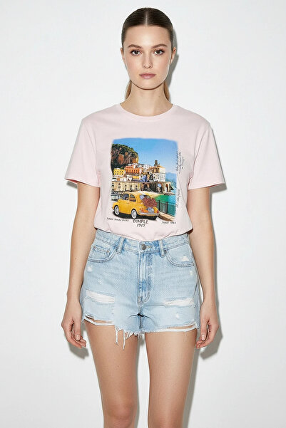 Efnaz style Women's Italy Themed Printed Premium Design Cotton T-Shirt Powder...