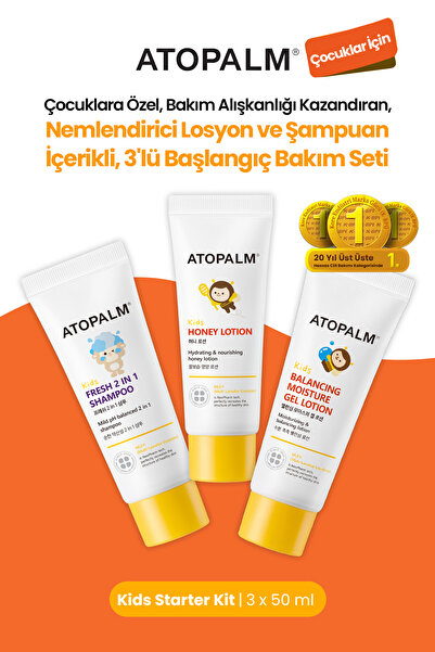 Atopalm Çocuklar İçin Nemlendirici Losyon&Şampuan İçerikli 3lü Başlangıç Bakı...