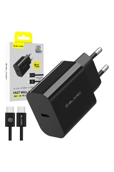 Blavec Φορτιστής τοίχου BC-9 Τύπου C - PD 20W 3A με καλώδιο Type C σε Type C ...