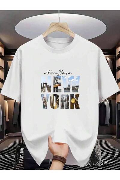 kai22 Men's Graphic T-Shirt With New York City Skyline Landmark Print, Short ...
