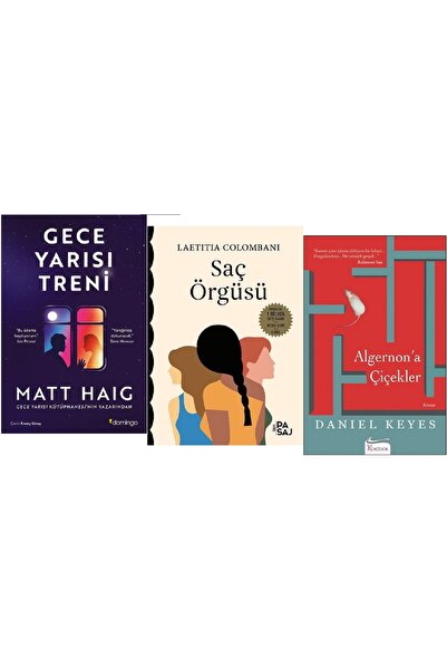 tolstoy Gece Yarısı Treni + Saç Örgüsü + Algernon'a Çiçekler / 3 Kitap SET