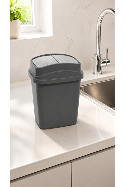 Hagen 5 Liter Trash Can with Swing Lid White Compact Trash Bin for Kitchen, B...