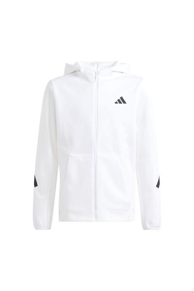 adidas Kc9679-C J Z.N.E. Fz Hd &amp; Ccedil;Ocuk Sweatshirt White