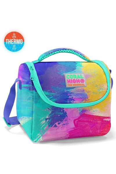 Coral High Colorful Airbrush Patterned Thermo Lunchbox