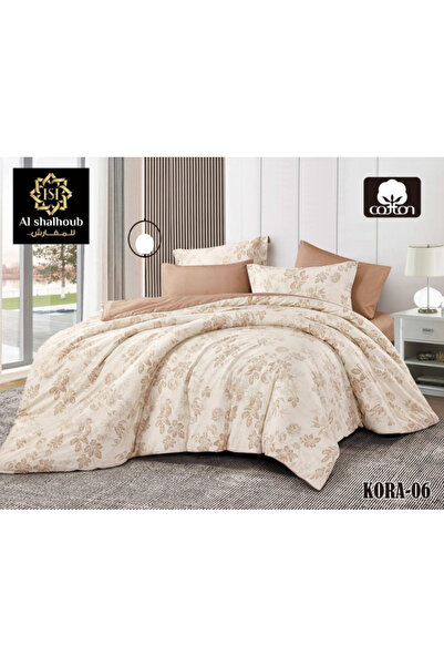 Generic Brand مفرش كورا مشجر وجهين قطن 100% مقاس 150*200 - KORA-06