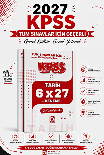 Bigelio Yayıncılık Bigelio 2027 KPSS Tüm Sınavlar İçin Tarih 6 x 27 Deneme Sı...
