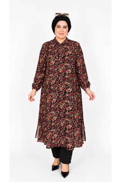 Ferace Women's Large Size Crispy Pattern Feramuar Tunic