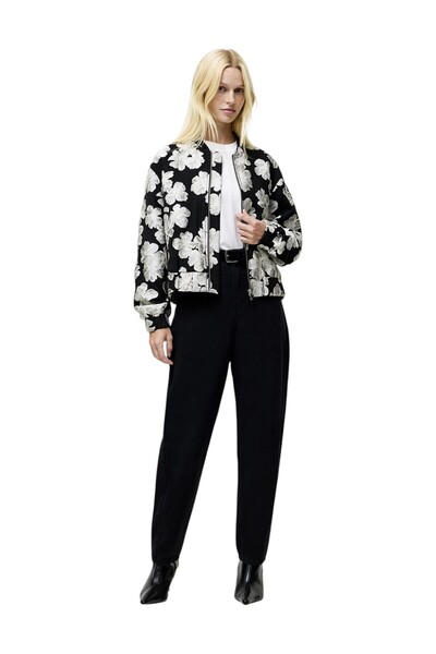 French Connection Women Lora Poly Jacquard Bomber Jacket