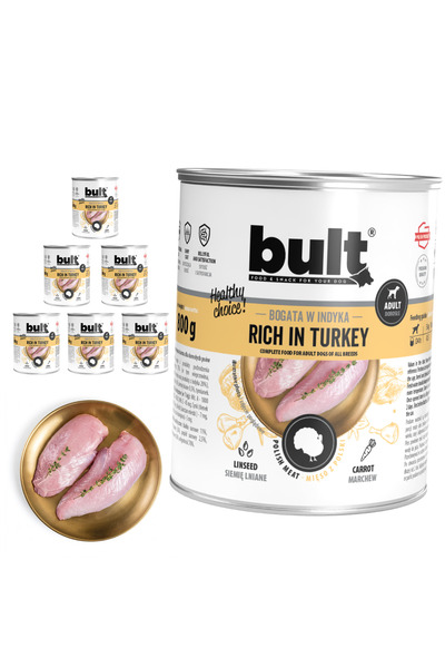 Bult Hrană umedă completă pentru câini, bogată în curcan, cutie 6x800g