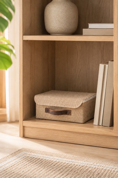 Dathcha Jute Organizer Basket S Size 26X20X10 cm Shelf Inside the Cabinet Bathroom Makeup and Accessory Storage Box