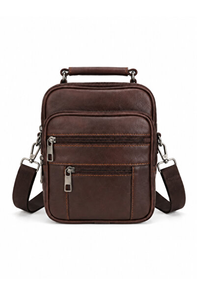 levano leather Hakiki Deri Erkek Çapraz Omuz Çantası orta boy – Çok Bölmeli F...