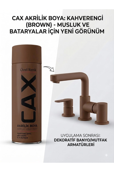 caxcolors CAX Akrilik Sprey Boya 400ml - Musluk, Mutfak & Banyo Batarya Yenil...