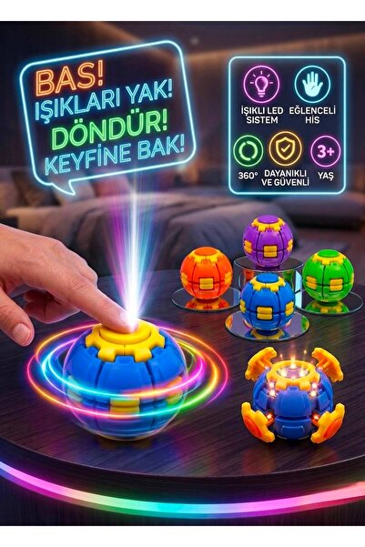 Bundeba Işıklı Kinetik Top Duyusal Oyuncak Bas Çevir - SpinnBall Oyuncak 1 Adet