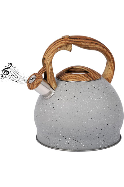 Belle Vous Whistling Kettle, stainless steel, 3 L, heat-resistant handle, 19....