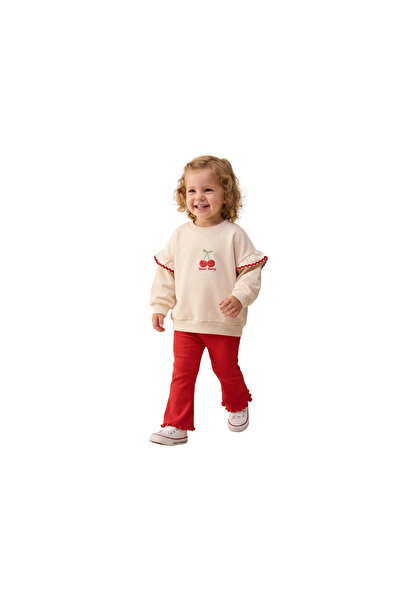 Lova Vişne Baskılı Kız Bebek Takım 3 İplik