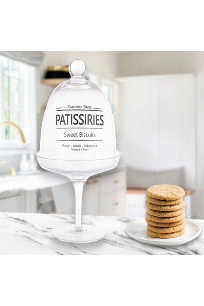 NO BRAND Recipient din sticlă cu capac, cutie de patiserie cu model, pentru p...