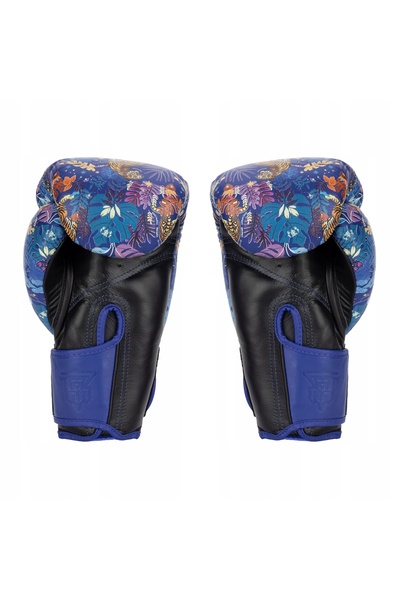 NO BRAND Mănuși de box Top King Boxing Wild Tiger negru/albastru 16 oz