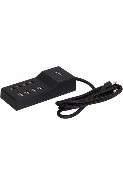 NO BRAND Încărcător multifuncțional cu 8 porturi Sologic Maks 60 wați NEGRU