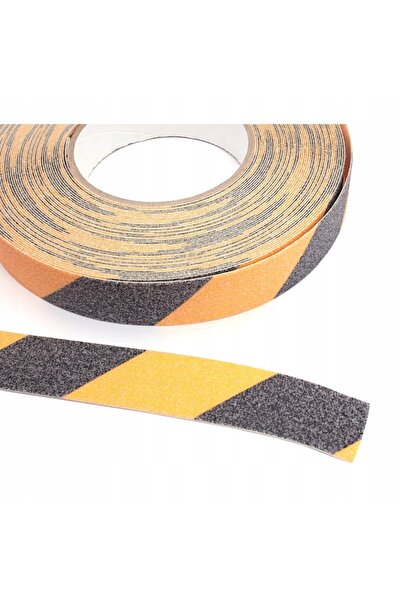 NO BRAND Bandă antiderapantă galben-negru 25mm x 18m autoadezivă