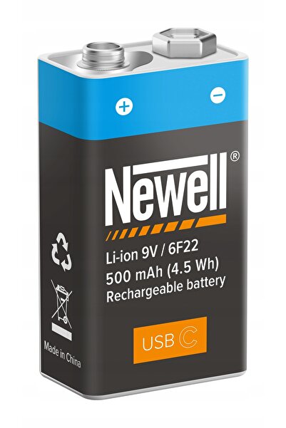 Newell Baterie 9V 500 mAh, port de încărcare USB-C