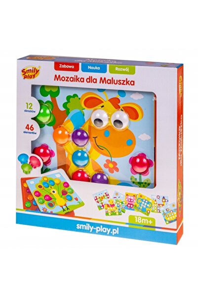 Smily Play Jucărie creativă tip puzzle mozaic cu butoane, cu 12 modele, 18 luni+
