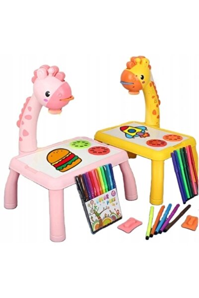 KinderSafe Proiector cu picior de girafă, pentru desen, cu muzică și lumină L...