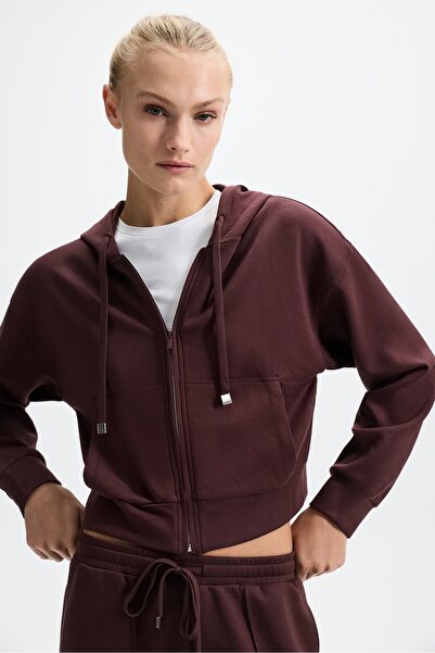 LEFTIES Dökümlü fermuarlı spor sweatshirt