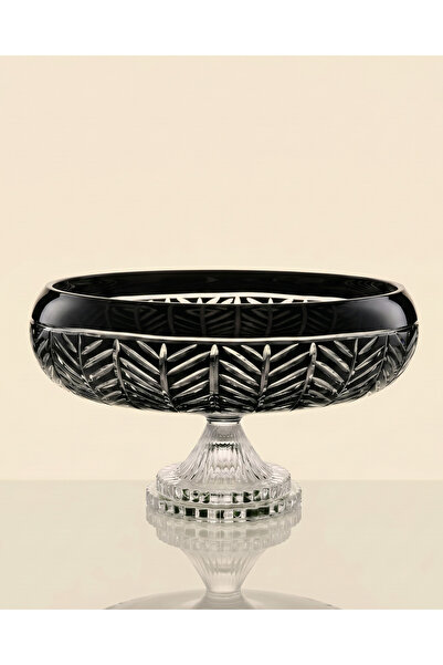 AKDEN STORE Crystal Cut Handcrafted Premium Glass Bowl - Presentation Bowl 28cm