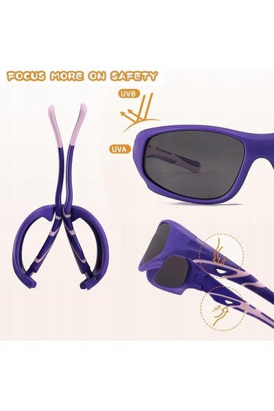 NO BRAND Ochelari polarizați pentru copii, cu protecție UV, elastici, sportiv...
