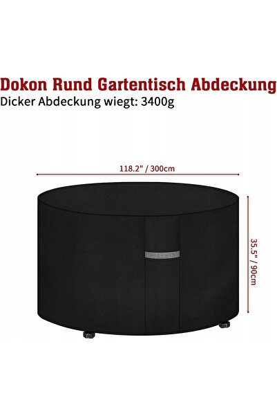 NO BRAND Husă pentru masă de grădină 300 x 90 negru dokon 600D țesătură oxford