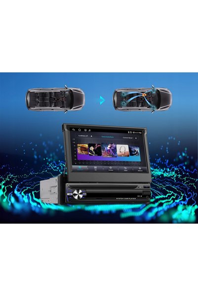 NO BRAND Radio auto 1DIN 7'' cu ecran retractabil, CarPlay, Android, WiFi, RD...