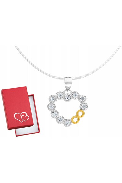 NO BRAND Colier choker scurt, argintiu, de damă, cu inimă, zirconiu și simbol...