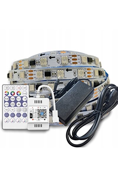 NO BRAND KIT Bandă LED Digitală RGB 5m 12V Controler WiFi Telecomandă RF WS28...