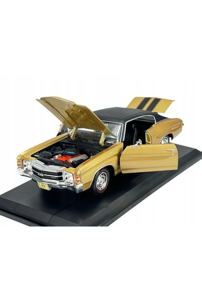 NO BRAND MAISTO 1971 CHEVROLET CHEVELLE SS 454 SPORT GOLD 1:18 31890 MODEL NOU