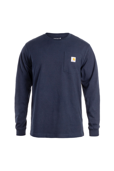 Carhartt Tricou de lucru cu buzunar, mânecă lungă - bleumarin M